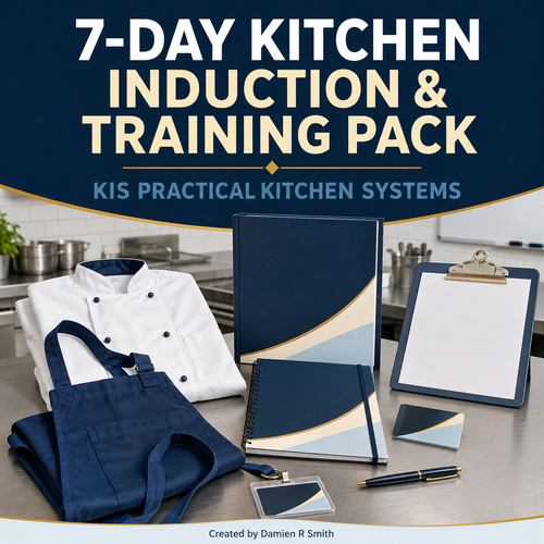 KIS induction digital download — illustrative kitchen product cover. Created by Damien R Smith.